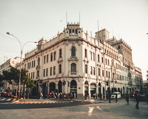 Lima city street with a calm mood and warm afternoon light
